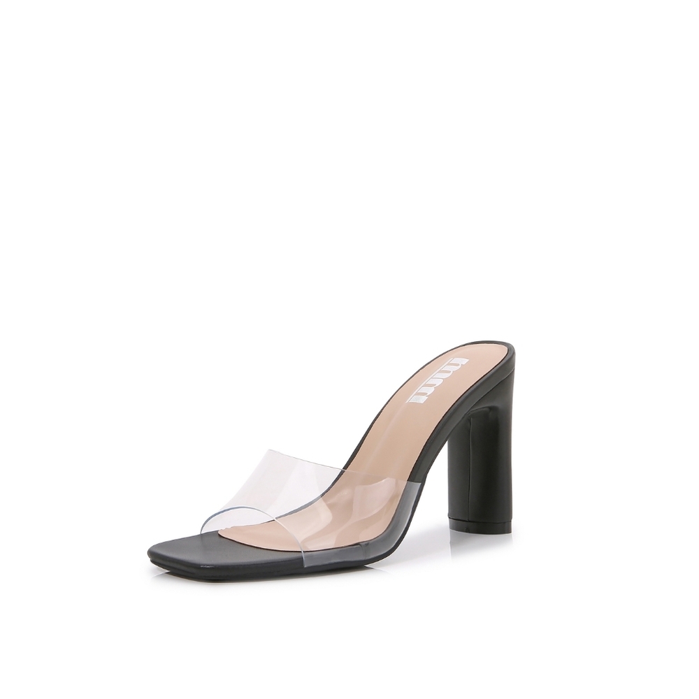 Transparent Black Heels